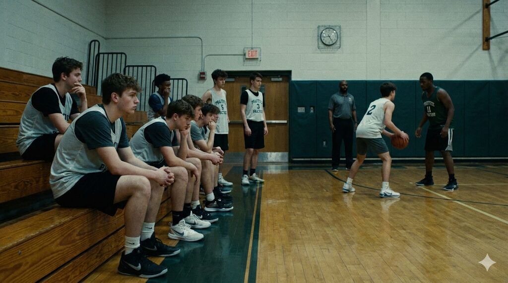 チーム練習の中で順番を待つ子供