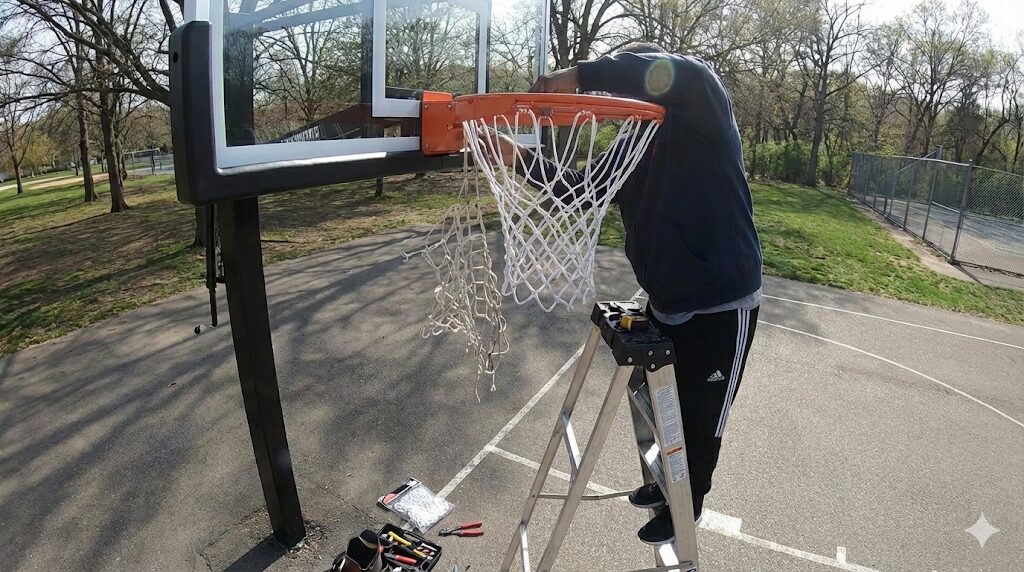 バスケットゴールのネット（網）交換手順｜切れた紐の直し方と「金属」vs「ナイロン」の選び方