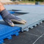 防草シートを利用したバスケコート